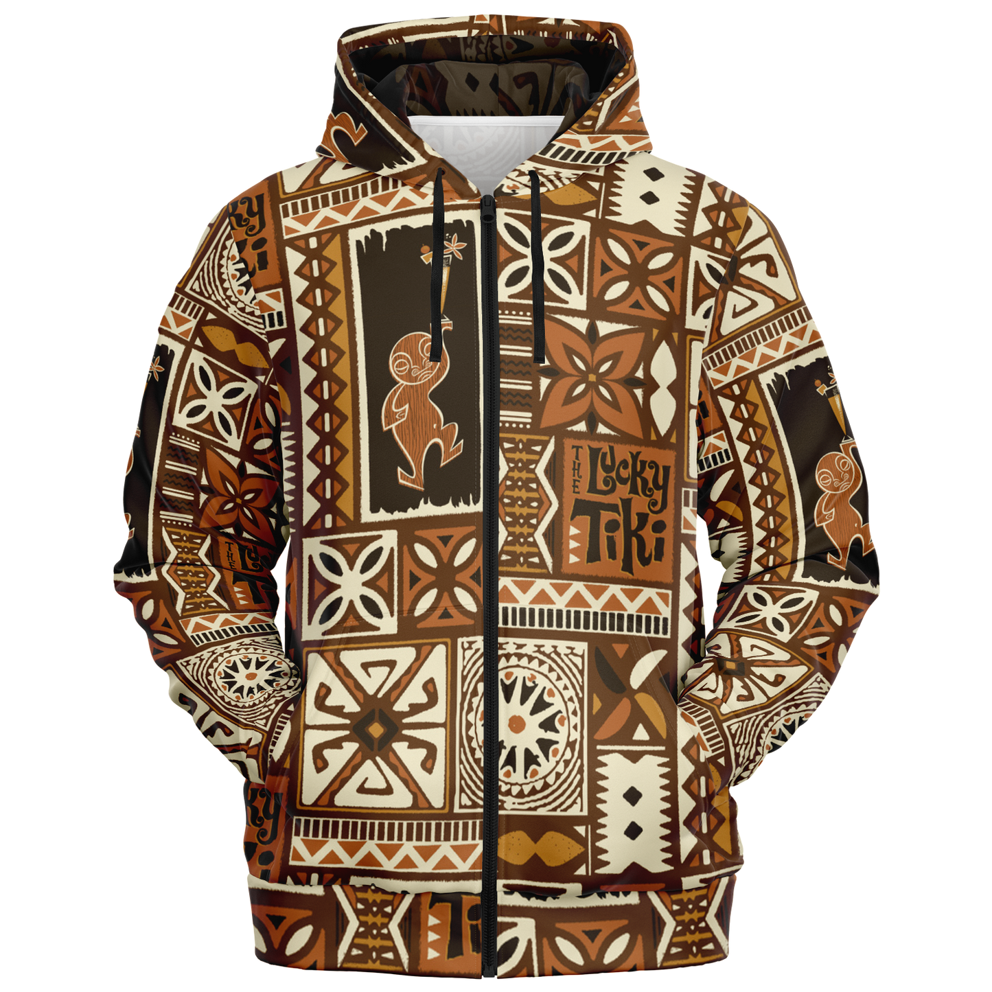 The Aloha Hoodie – LuckyTiki: Brown+Orange