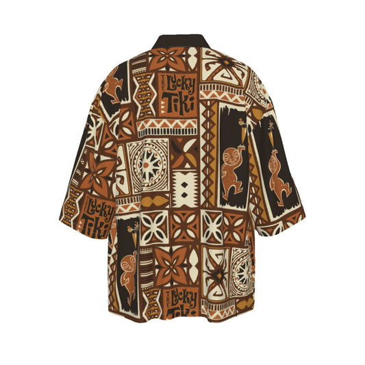 Cabana Kimono - Lucky Tiki: Brown + Orange