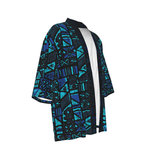 The Cabana Kimono – Shelter Island Tapa: Midnight Lagoon