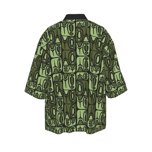 The Cabana Kimono – Circa70: Dark Green + Light tGreen