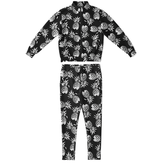 The Aloha Tracksuit – Classic Collection - Pineapples of Eternity - Black+White