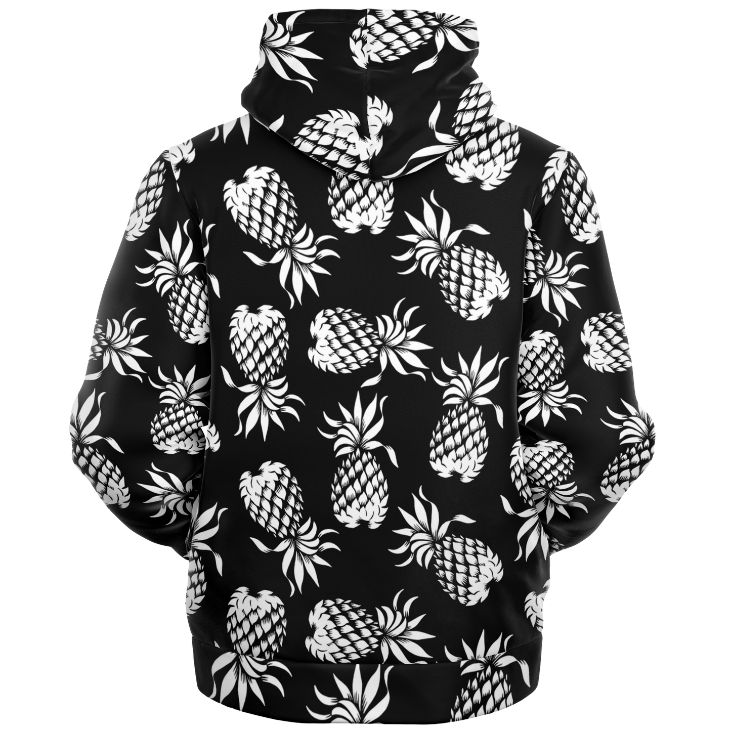 The Aloha Sherpa-Lined Hoodie – Pineapples of Eternity: Black+White