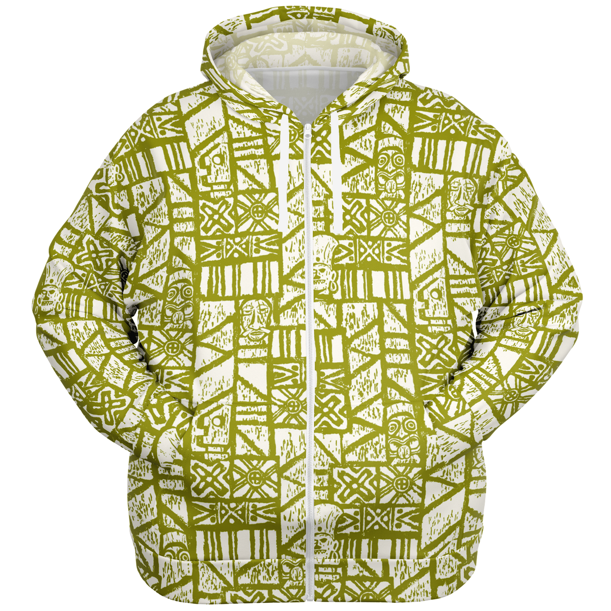 The Aloha Hoodie - PLUS-SIZE – Shelter Island Tapa: White+Olive