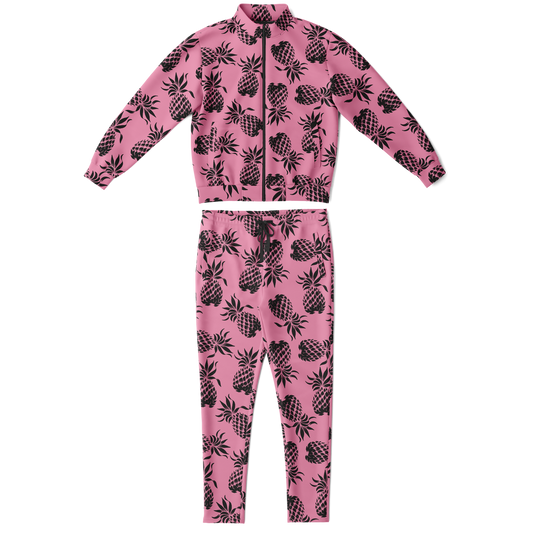 The Aloha Tracksuit – Classic Collection - Pineapples of Eternity - Pink+Black
