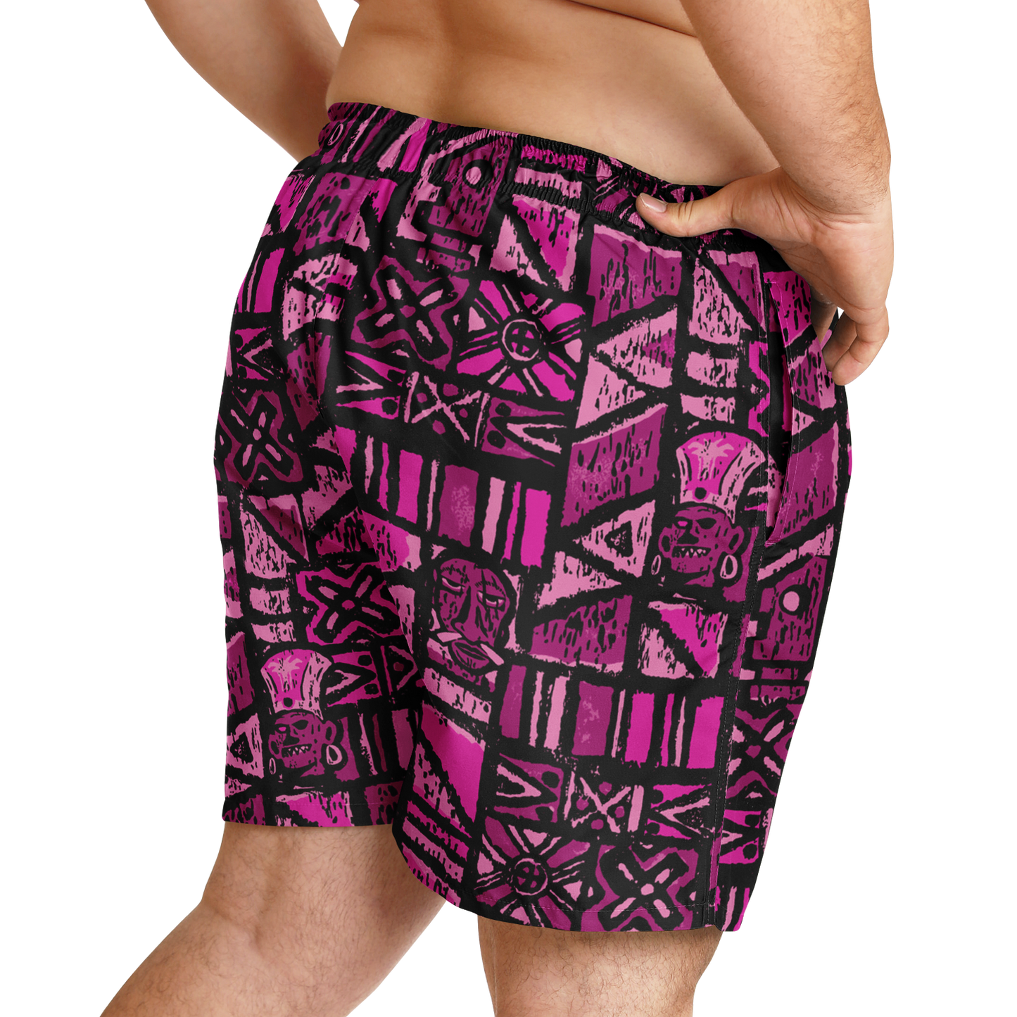 Swim Trunks – PLUS SIZE – Shelter Island Tapa: Dragon Fruit
