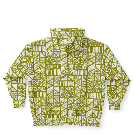 The Aloha Hoodie - PLUS-SIZE – Shelter Island Tapa: White+Olive