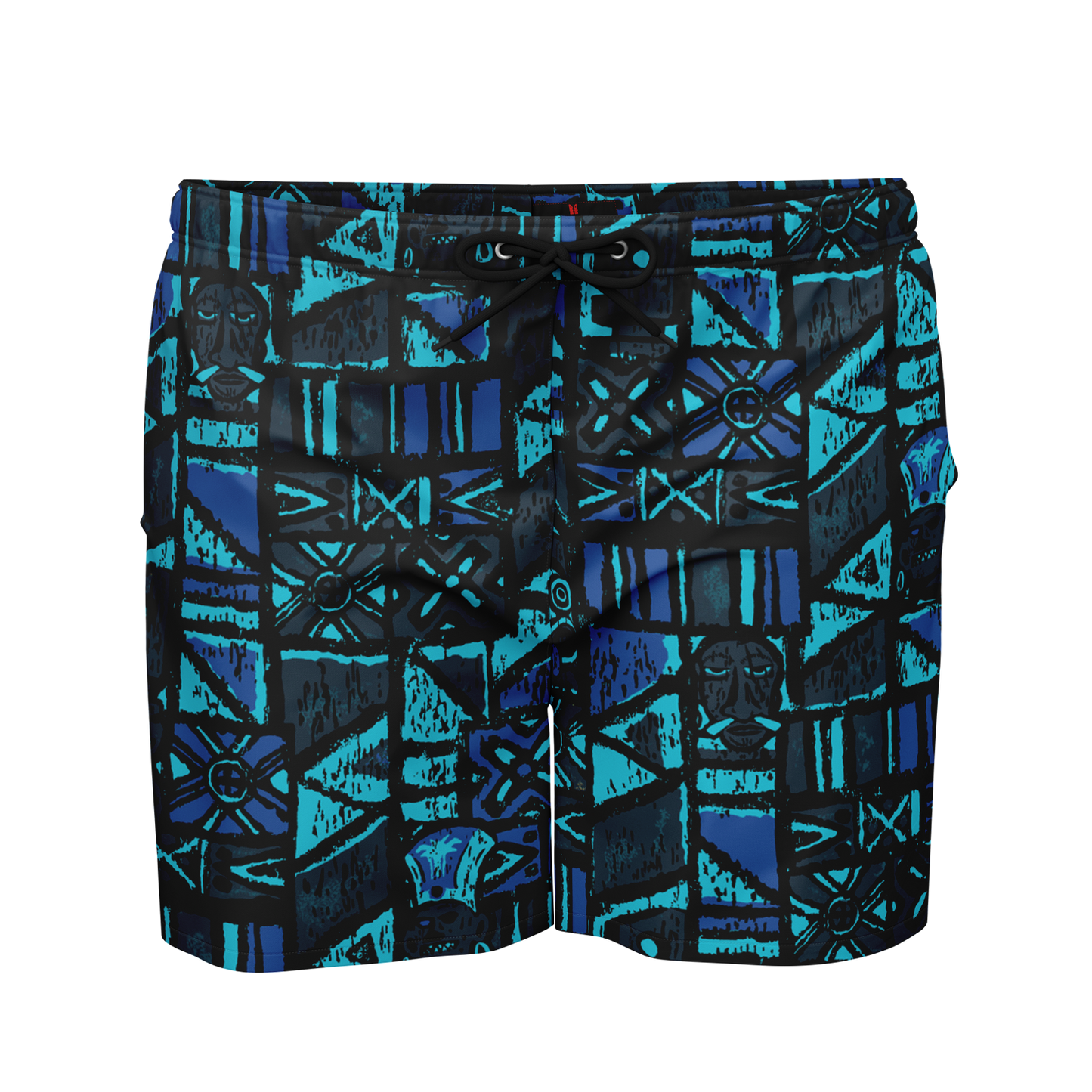 Swim Trunks – PLUS SIZE – Shelter Island Tapa: Midnight-Lagoon