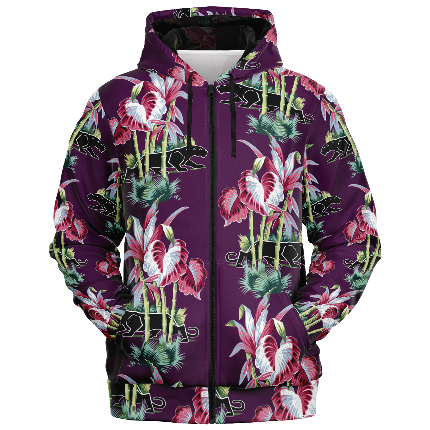 The Aloha Hoodie – Jungle Cat: Purple+Black