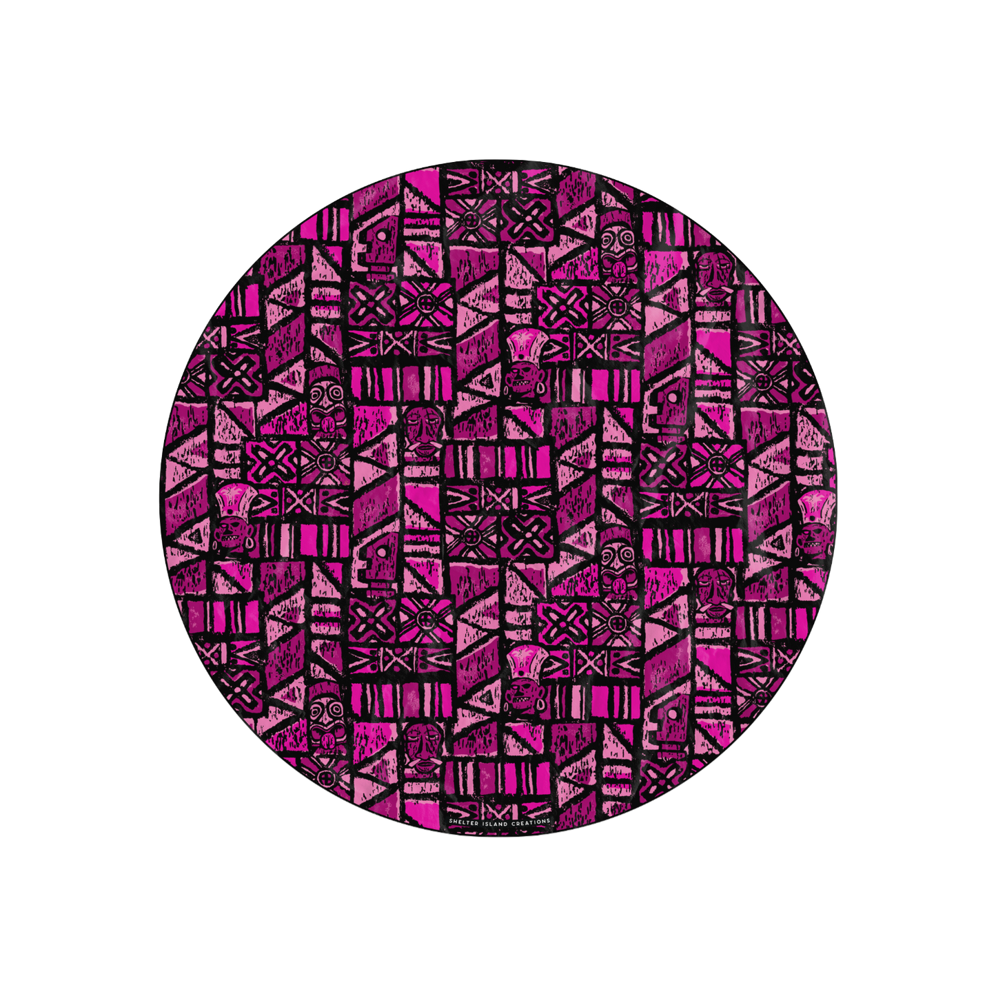 The Round Beach Towel – Shelter Island Tapa: Dragon Fruit