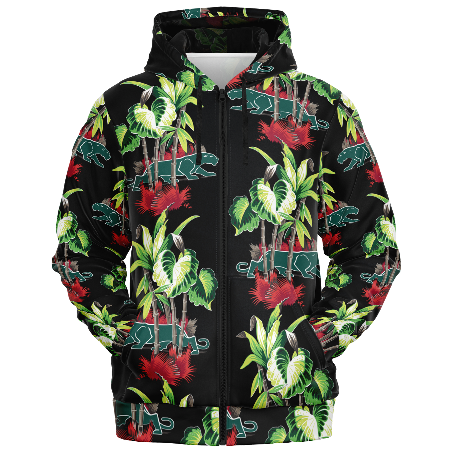 The Aloha Hoodie – Jungle Cat: Black+Green