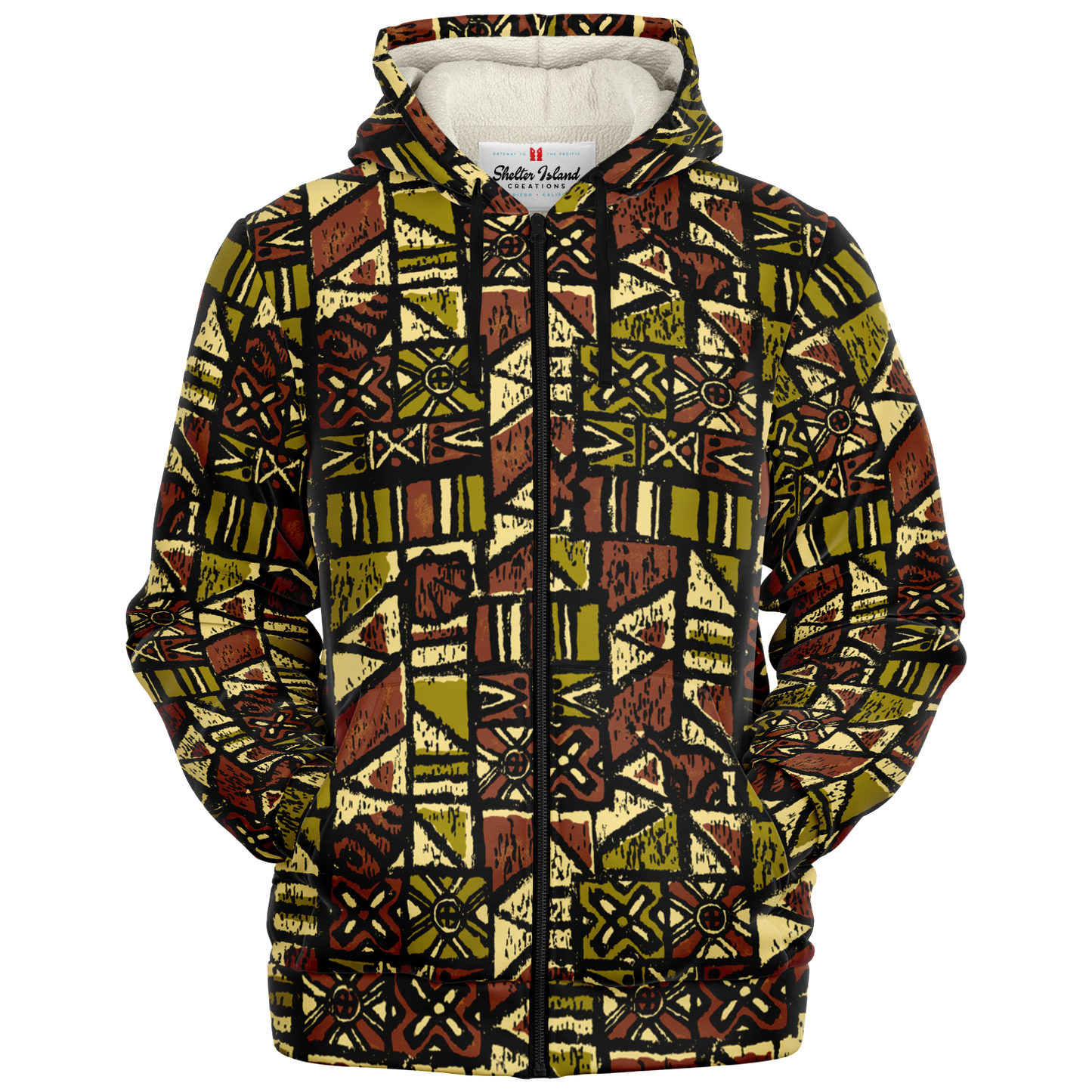 The Aloha Sherpa-Lined Hoodie – OG Tapa: Jungle Trail