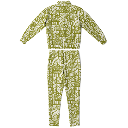 The Aloha Tracksuit – Shelter Island Tapa: White+Olive