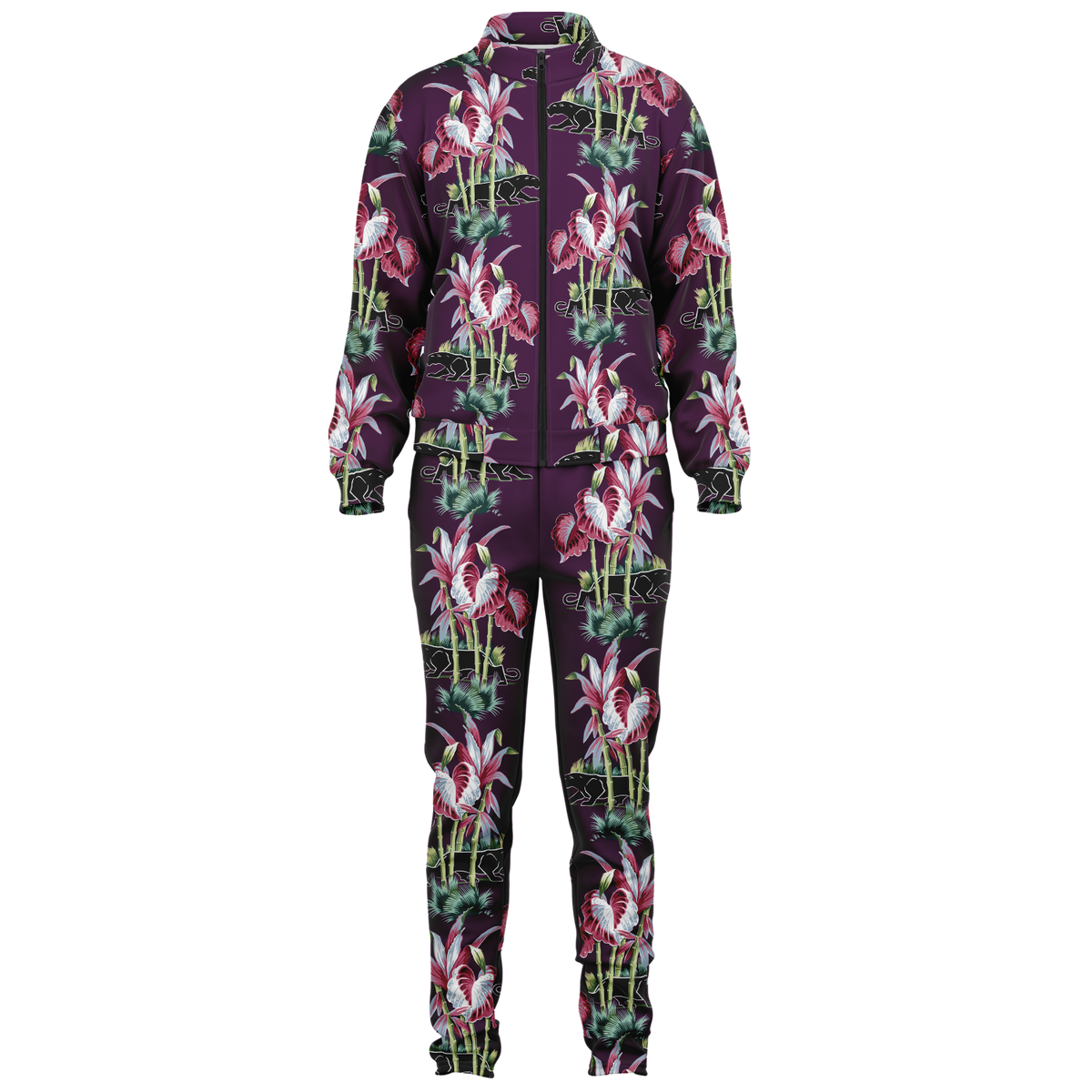 The Aloha Tracksuit – Jungle Cat: Purple+Black