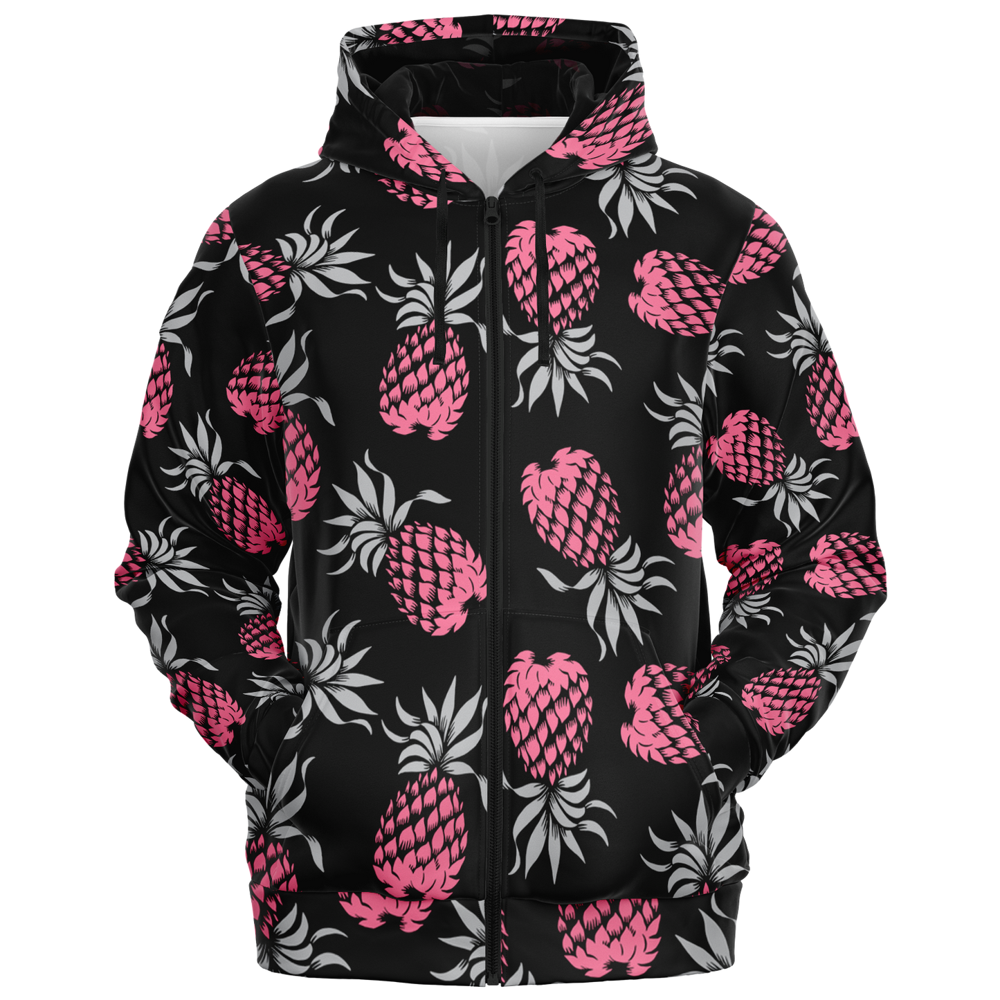The Aloha Hoodie – Pineapples of Eternity: Black+Grey+Pink