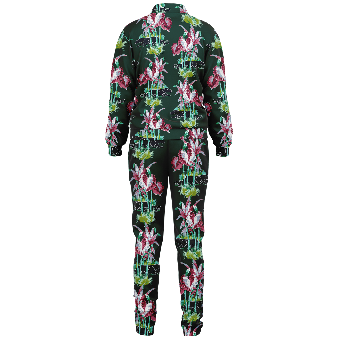 The Aloha Tracksuit – Jungle Cat: Dark Green+Black