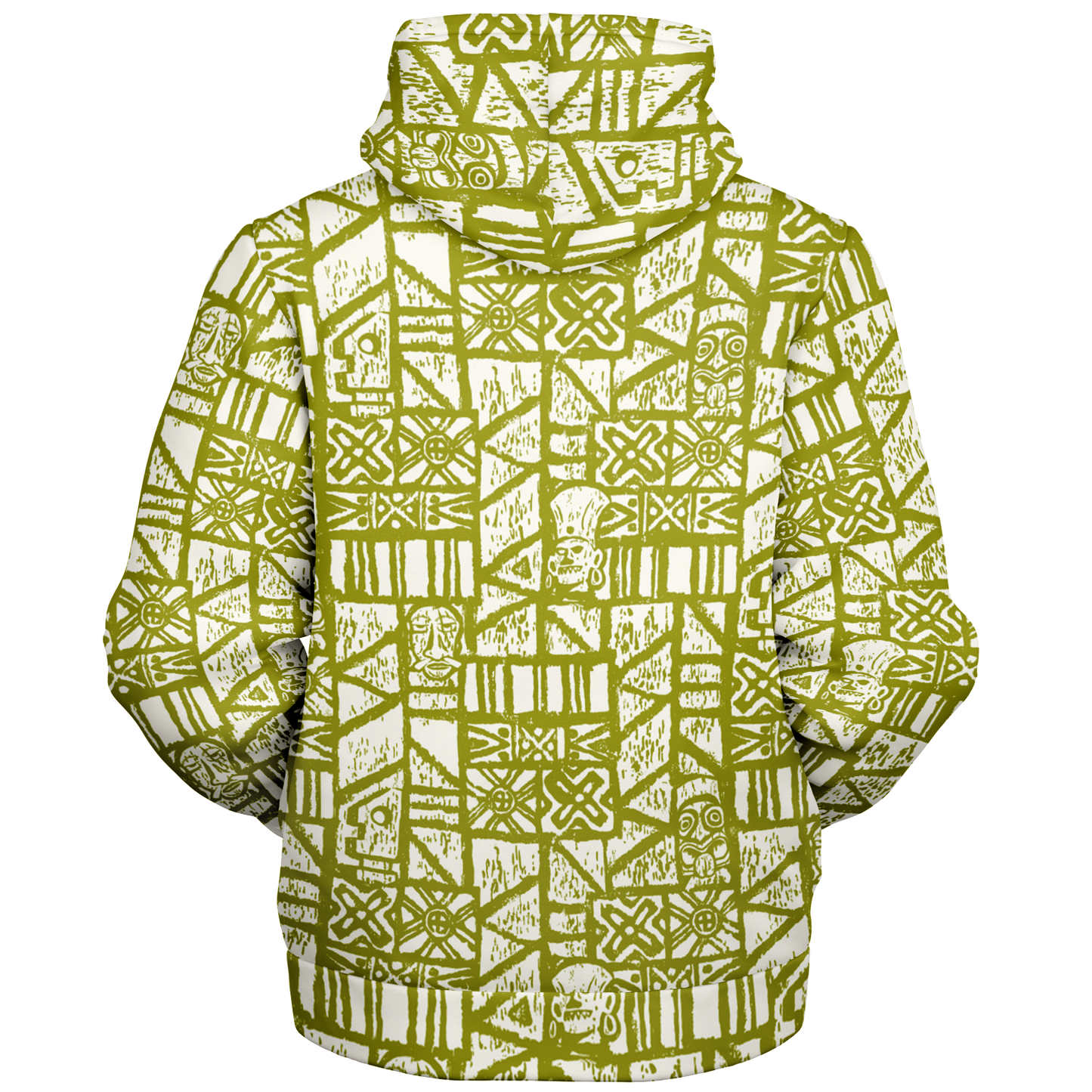 The Aloha Sherpa-Lined Hoodie – Shelter Island Tapa: White+Olive