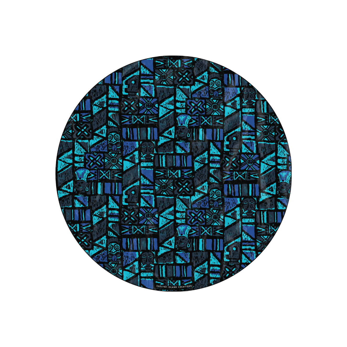 The Round Beach Towel - Shelter Island Tapa: Midnight Lagoon