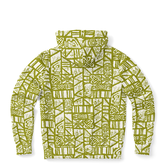 The Aloha Hoodie – Shelter Island Tapa: White+Olive