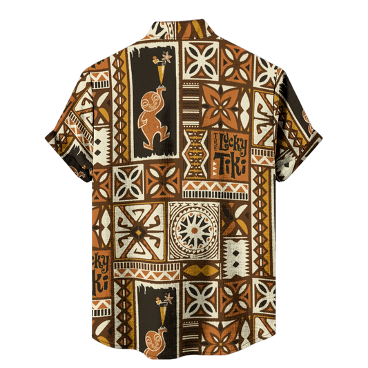 The Bartender Shirt – Lucky Tiki: Brown+Orange
