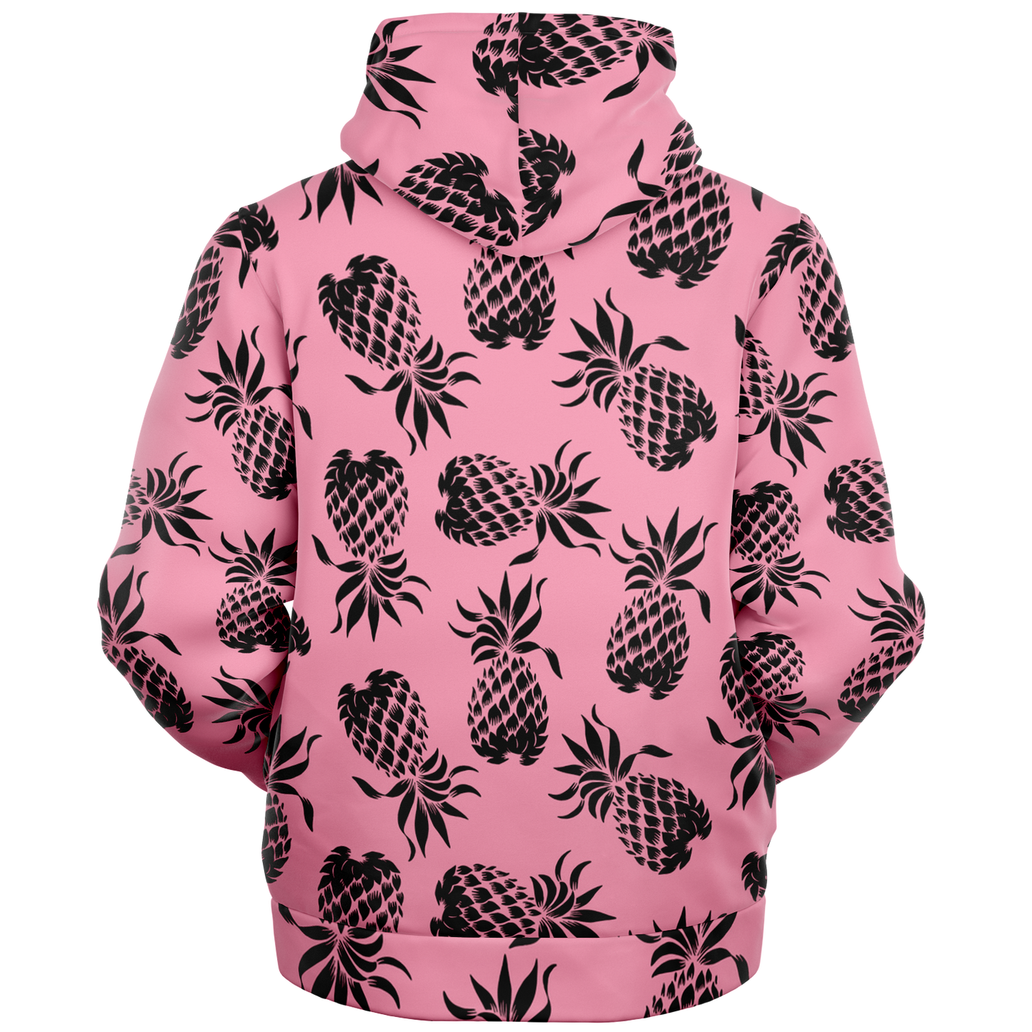 The Aloha Sherpa-Lined Hoodie – Pineapples of Eternity: Pink + Black