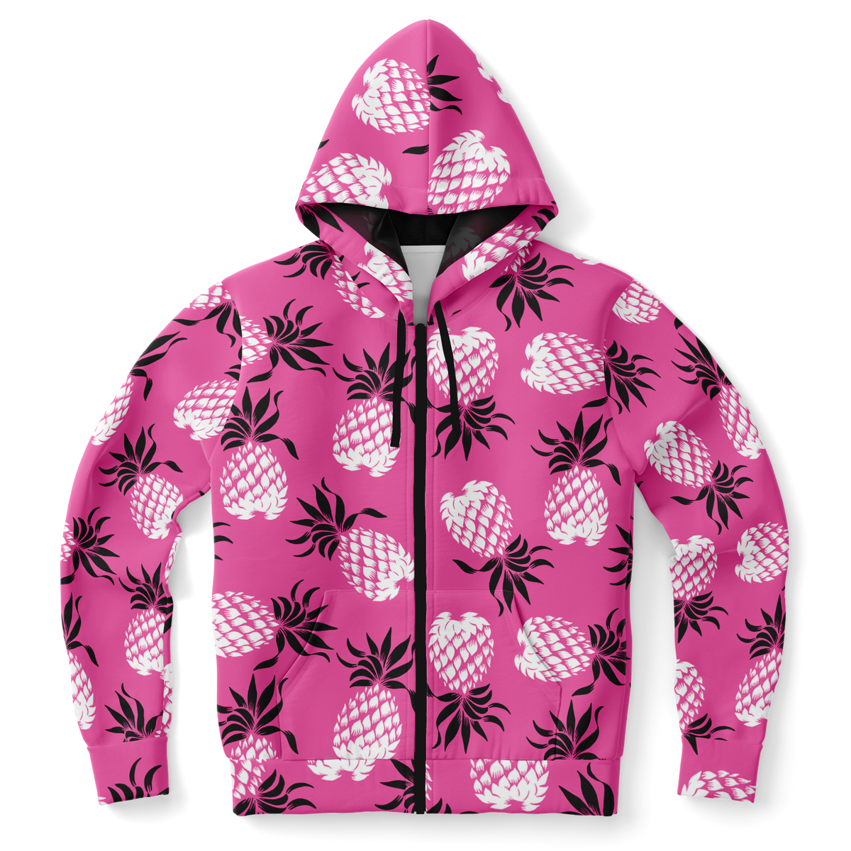 The Aloha Hoodie – Pineapples of Eternity: Pink+Black+White