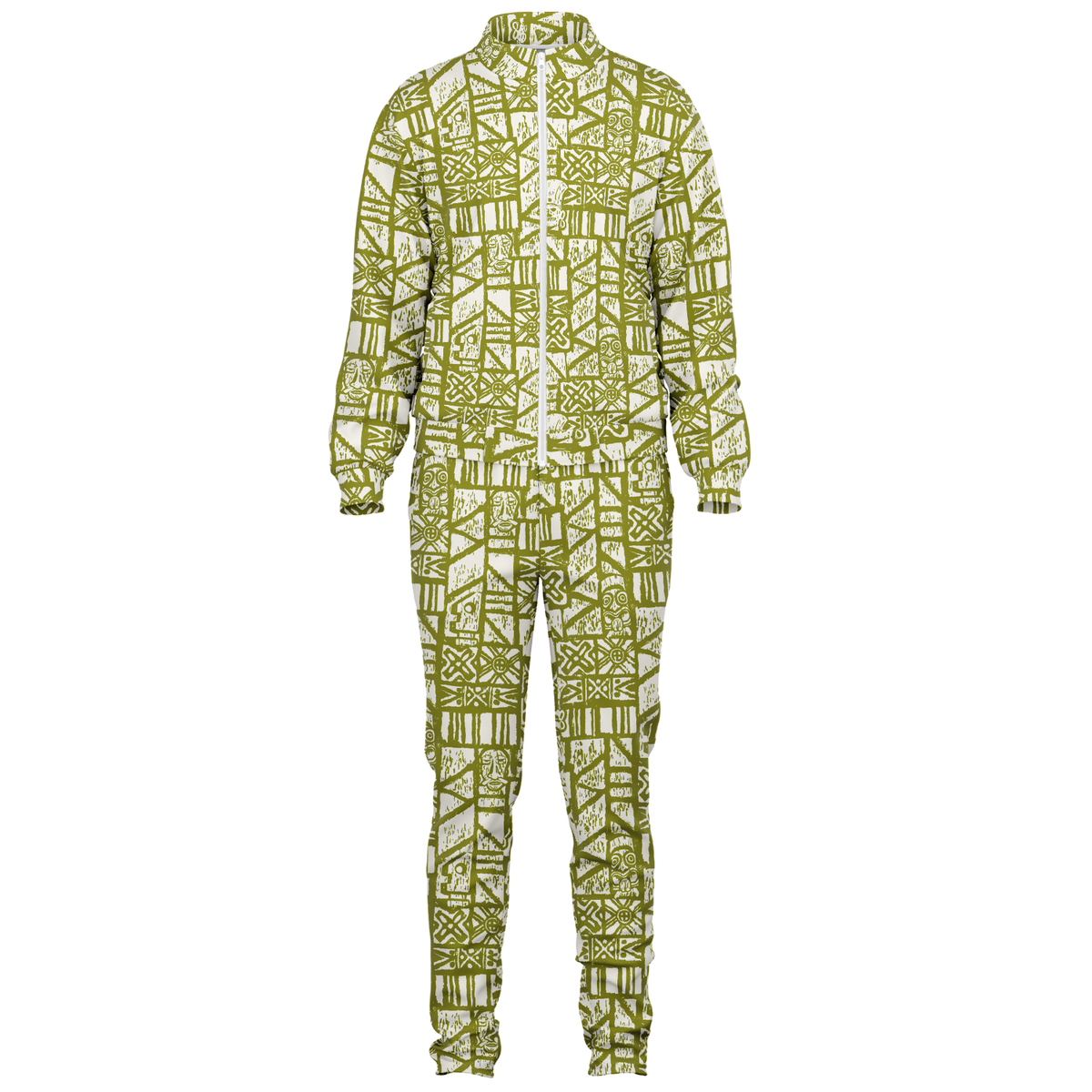 The Aloha Tracksuit – Shelter Island Tapa: White+Olive
