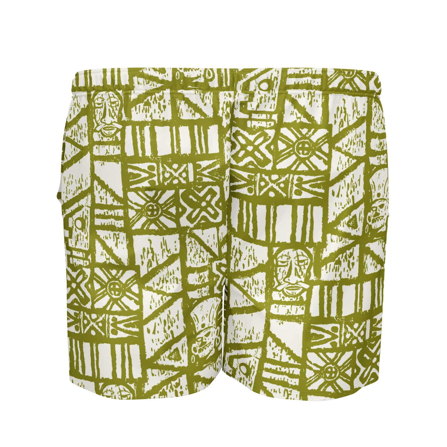 Swim Trunks – PLUS SIZE – Shelter Island Tapa: White+Olive