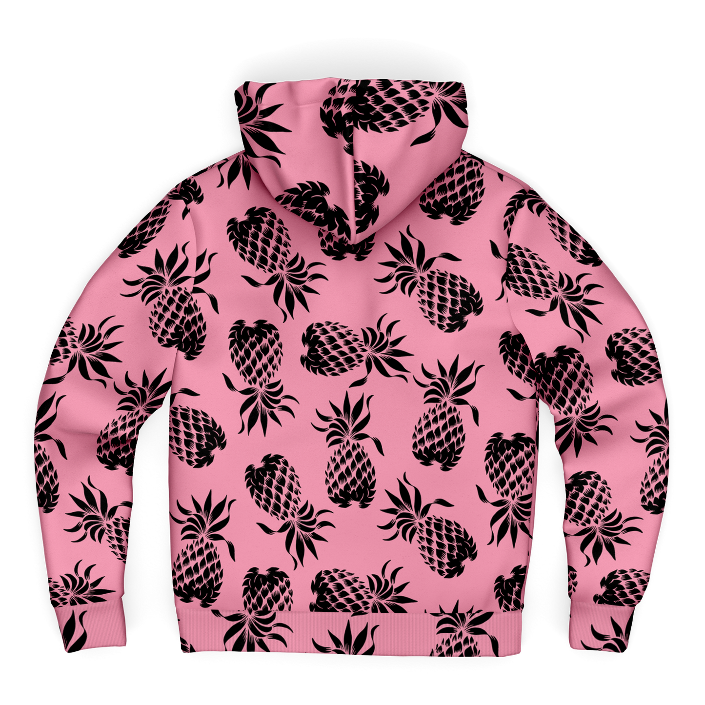 The Aloha Sherpa-Lined Hoodie – Pineapples of Eternity: Pink + Black