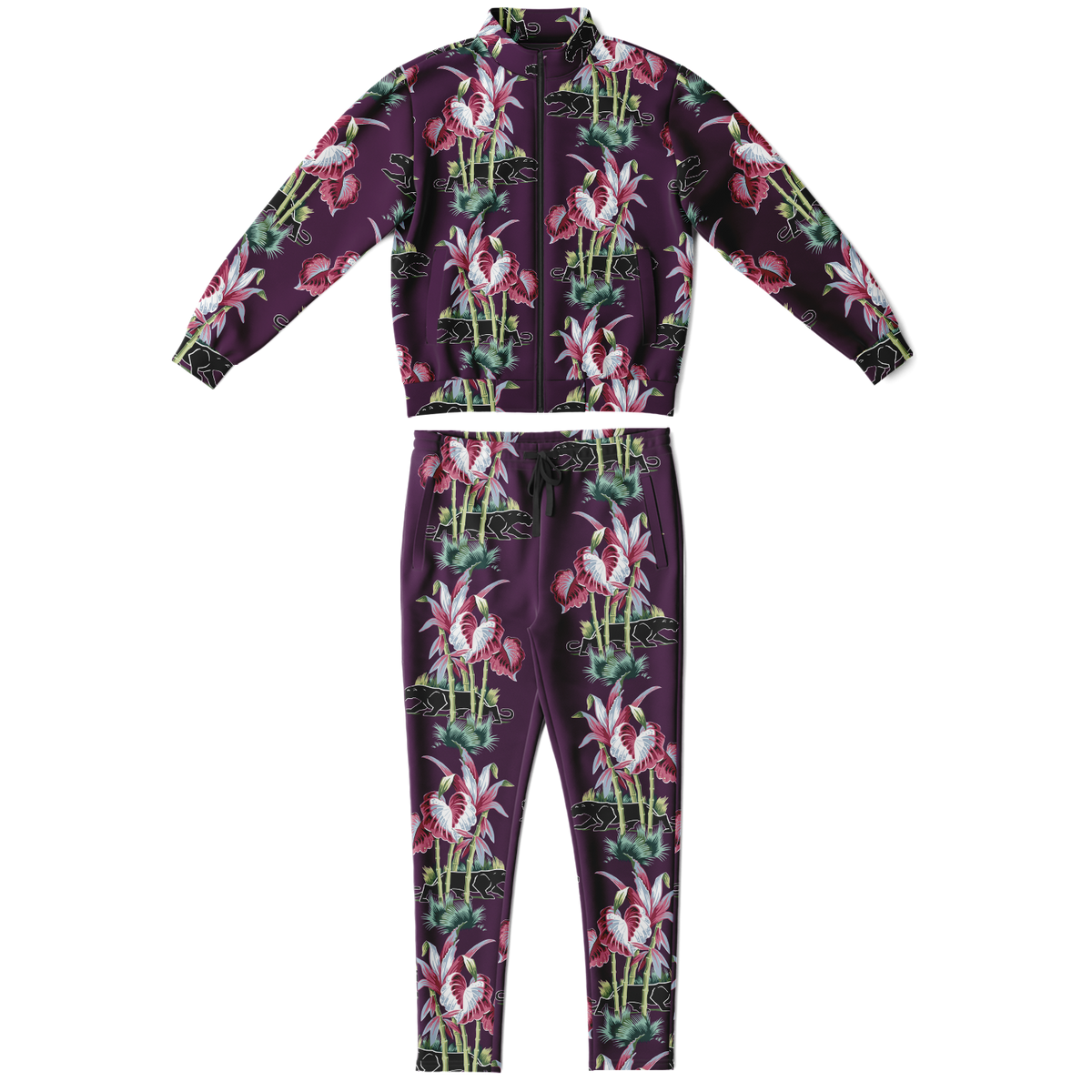 The Aloha Tracksuit – Jungle Cat: Purple+Black