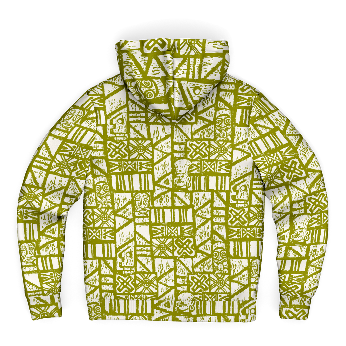 The Aloha Sherpa-Lined Hoodie – Shelter Island Tapa: White+Olive
