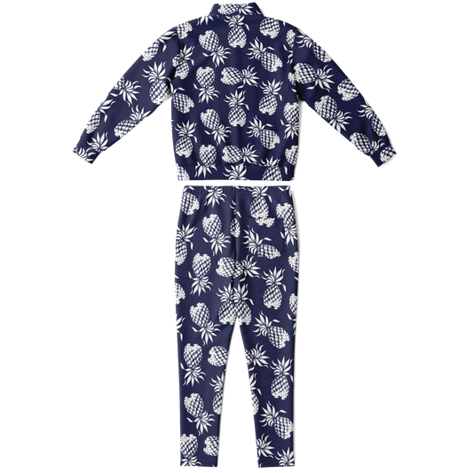 The Aloha Tracksuit – Pineapples of Eternity: Navy+White