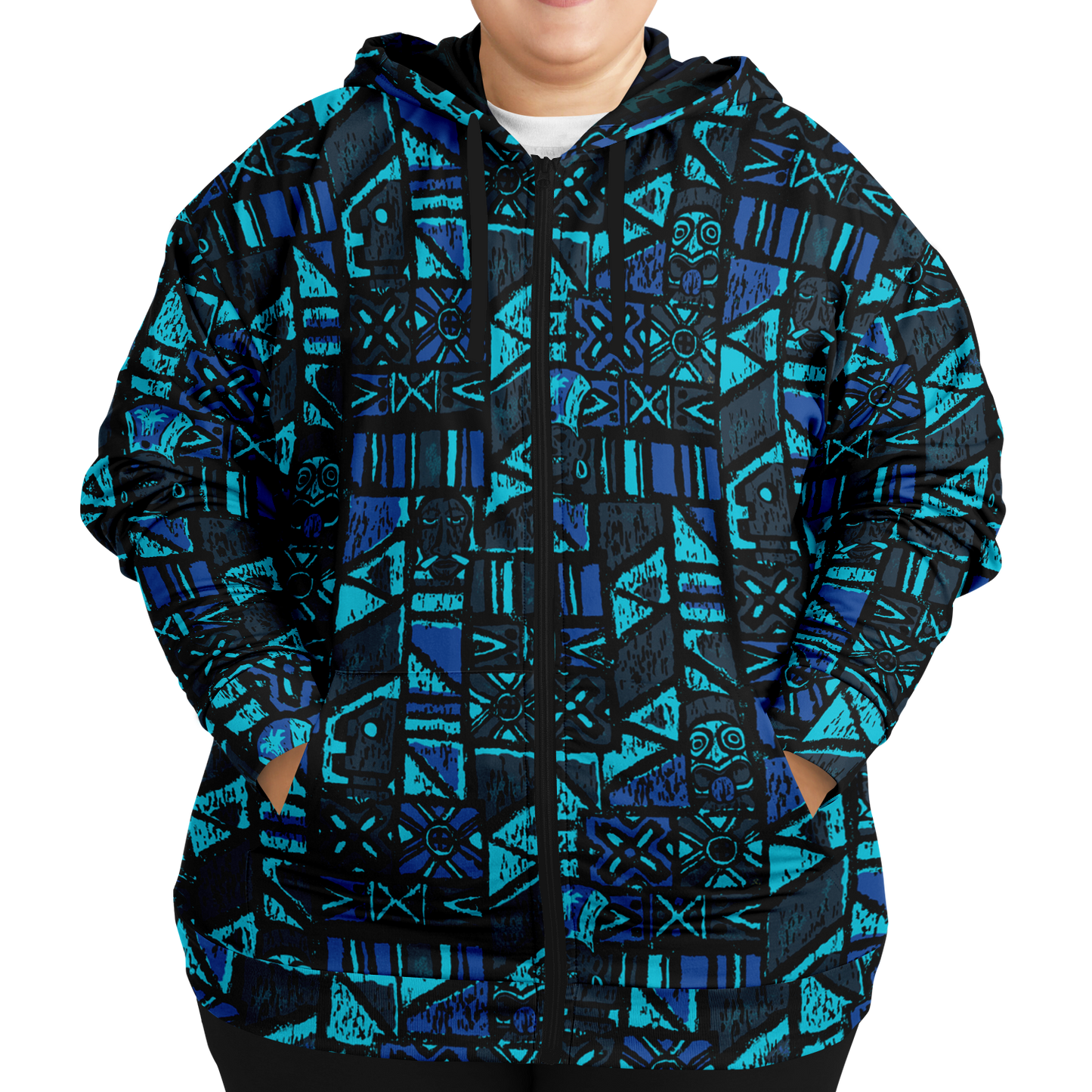 The Aloha Hoodie - PLUS-SIZE – Shelter Island Tapa: Midnight Lagoon
