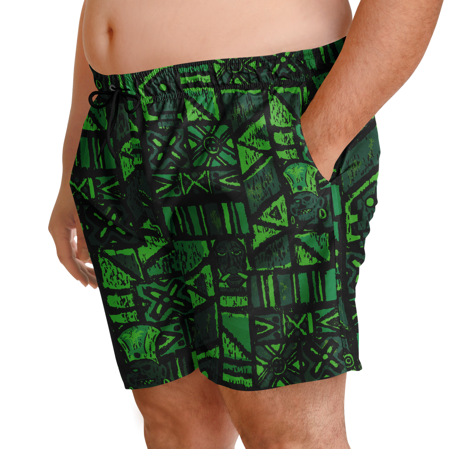 Swim Trunks – PLUS SIZE – Shelter Island Tapa: Fern Grotto