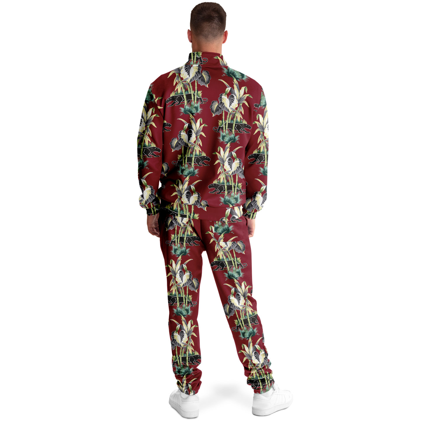 The Aloha Tracksuit – Jungle Cat: Dark Red+Black