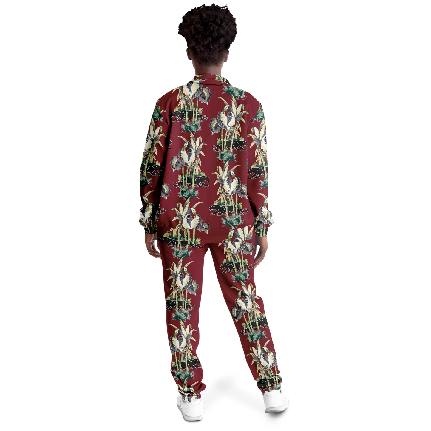 The Aloha Tracksuit – Jungle Cat: Dark Red+Black