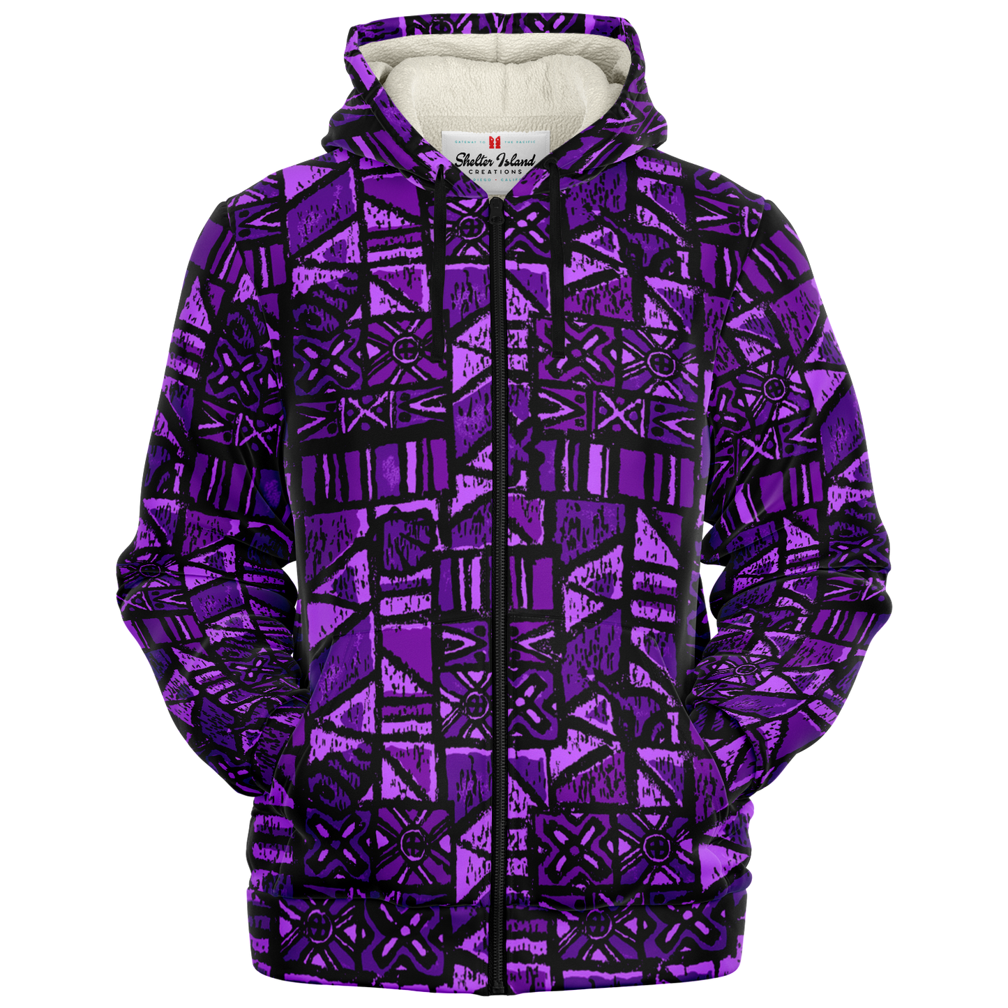 The Aloha Sherpa-Lined Hoodie – OG Tapa: Passion Flower