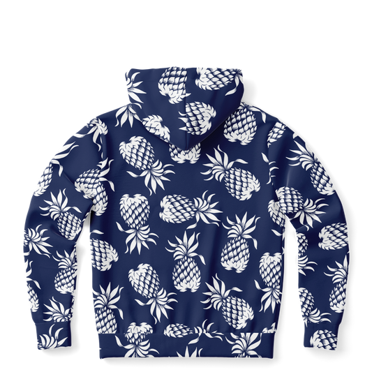 The Aloha Hoodie – Pineapples of Eternity: Navy+White