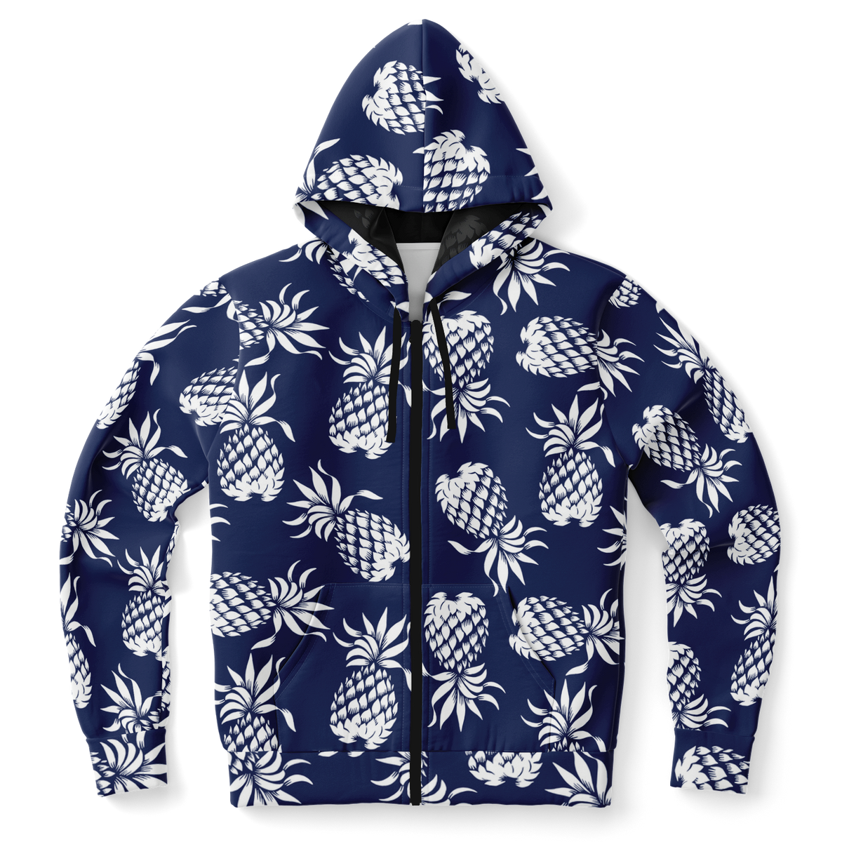 The Aloha Hoodie – Pineapples of Eternity: Navy+White