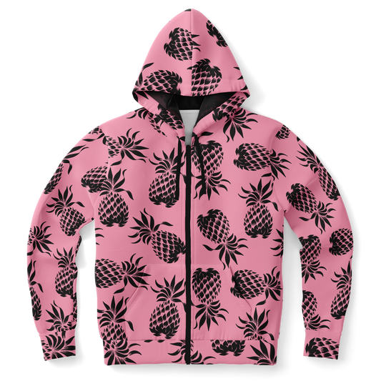 The Aloha Hoodie – Classic Collection – Pineapples of Eternity – Pink+Black