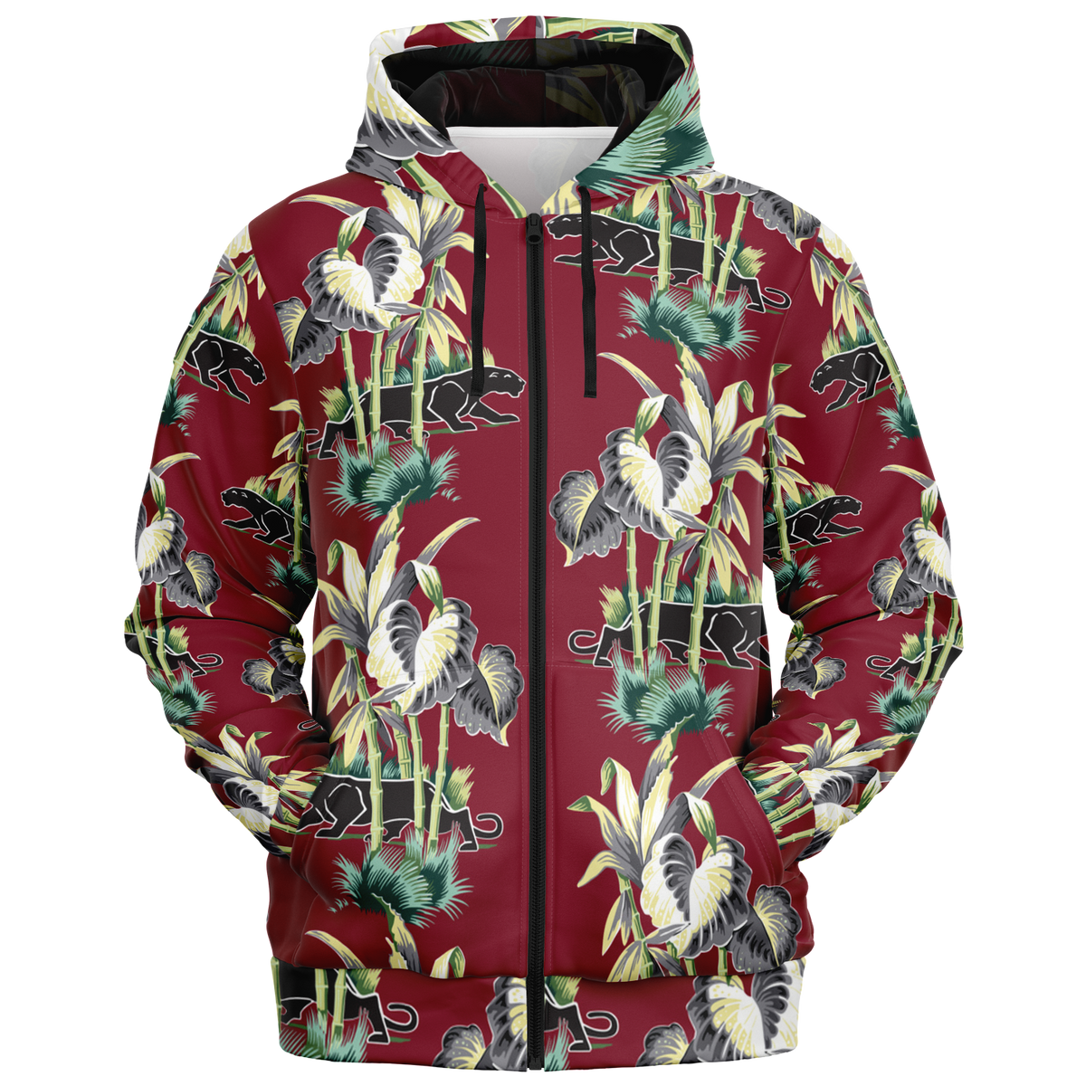 The Aloha Hoodie – Jungle Cat: Dark Red