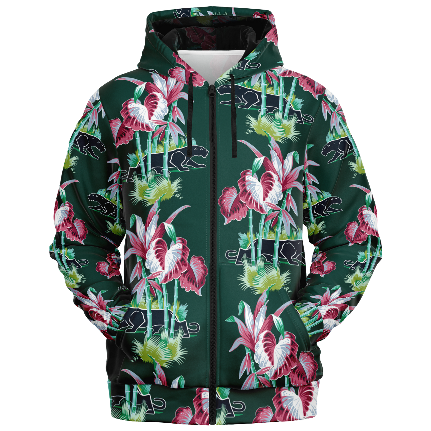 The Aloha Hoodie – Jungle Cat: Dark Green+Black