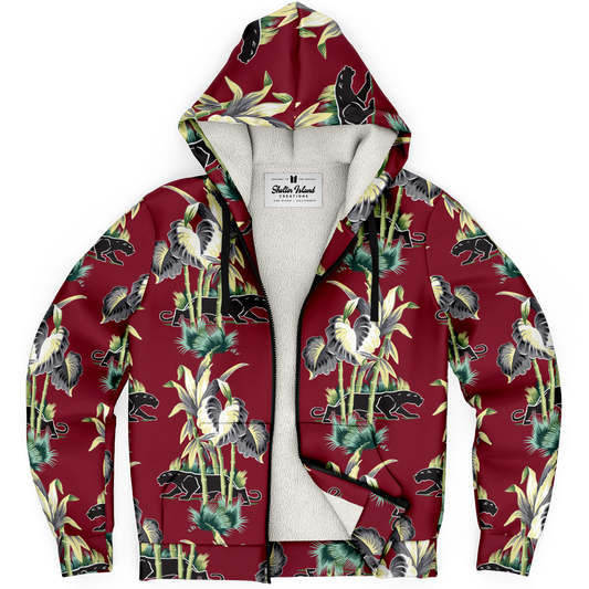 The Aloha Sherpa-Lined Hoodie – Jungle Cat: Dark Red