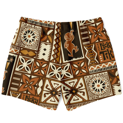 Swim Trunks – Lucky Tiki: Brown+Orange
