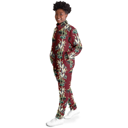 The Aloha Tracksuit – Jungle Cat: Dark Red+Black