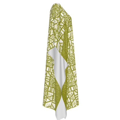 The Simple Caftan – Shelter Island Tapa: White+Olive