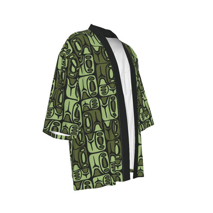 The Cabana Kimono – Circa70: Dark Green + Light tGreen