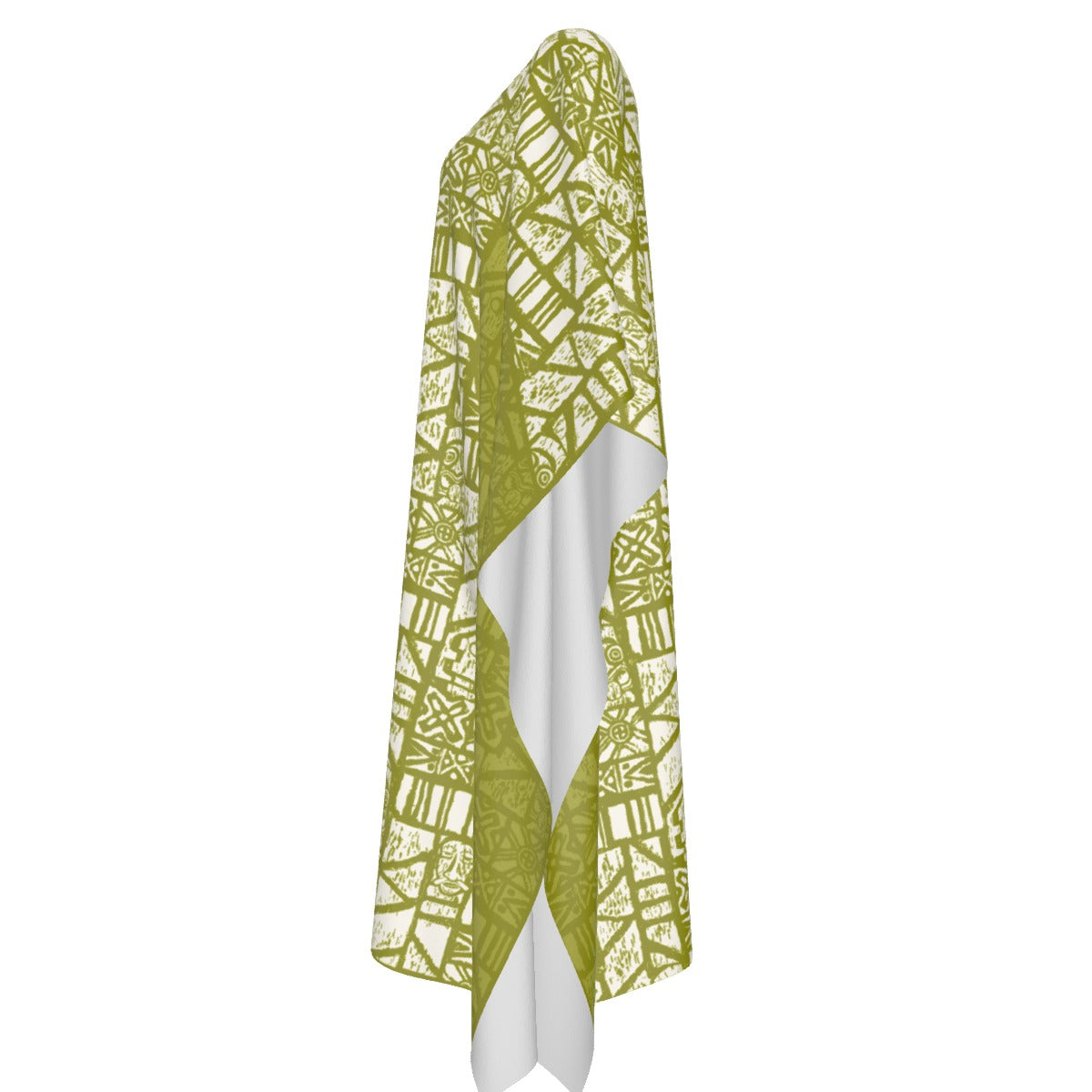 The Simple Caftan – Shelter Island Tapa: White+Olive