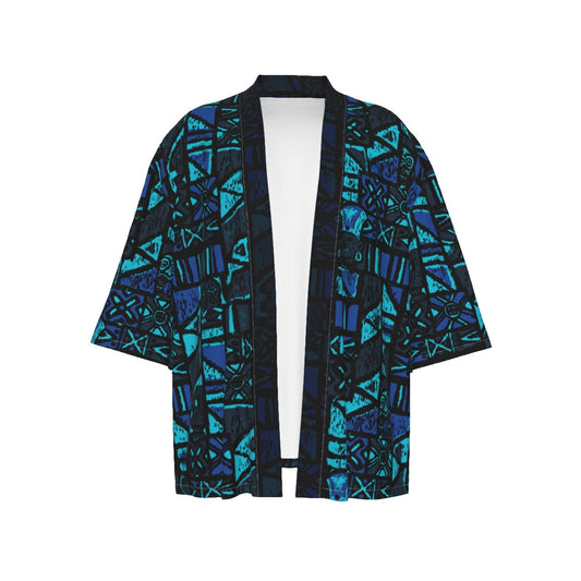 The Cabana Kimono – Shelter Island Tapa: Midnight Lagoon