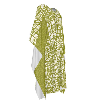 The Simple Caftan – Shelter Island Tapa: White+Olive