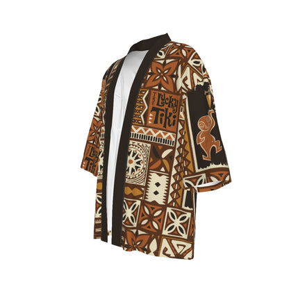 Cabana Kimono - Lucky Tiki: Brown + Orange